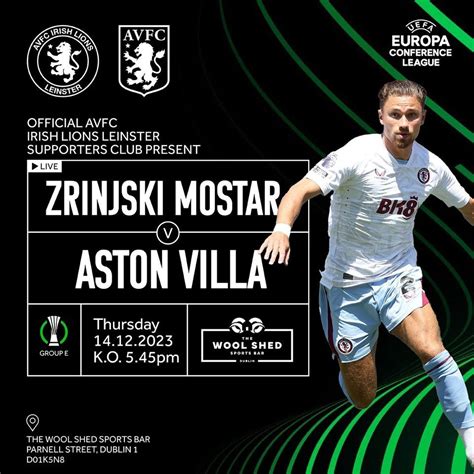 Zrinjski vs Aston Villa, The Wool Shed, Dublin, December 14 2023 | AllEvents.in