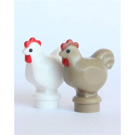 LEGOÂ® City - 2 Chickens - White and Brown - Farm Animals * Want to know more, click on the ...