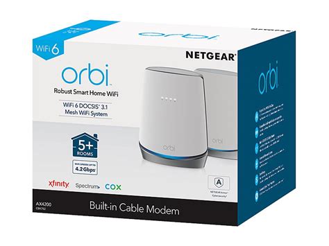 NETGEAR Orbi Whole Home WiFi 6 System with DOCSIS 3.1 Built-in Cable ...