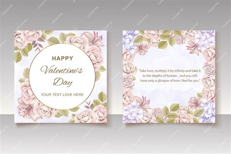 Premium Vector | Valentine's day greeting card with flowers