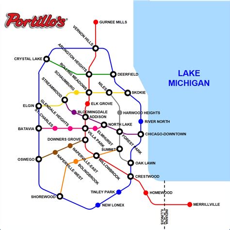 If Chicago built a new subway system based on Portillo's locations : r ...