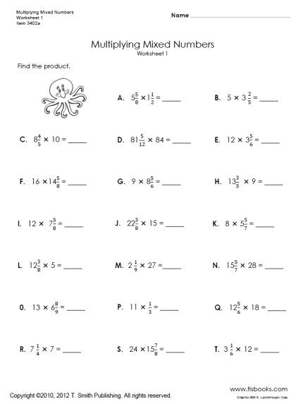 Fractions And Mixed Numbers Worksheets - Mmosguides