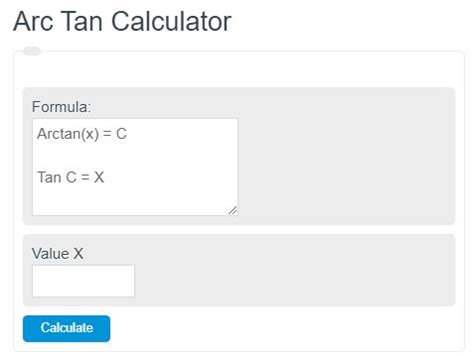 Inverse Tan Calculator - Calculator Academy