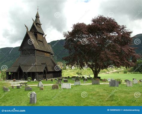 Viking Wooden Church in Vik Stock Image - Image of countryside ...