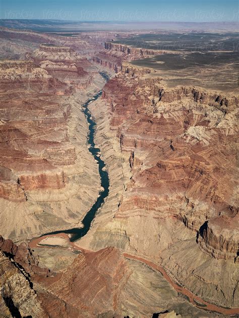 "Aerial View Of The Colorado River In The Grand Canyon National Park ...