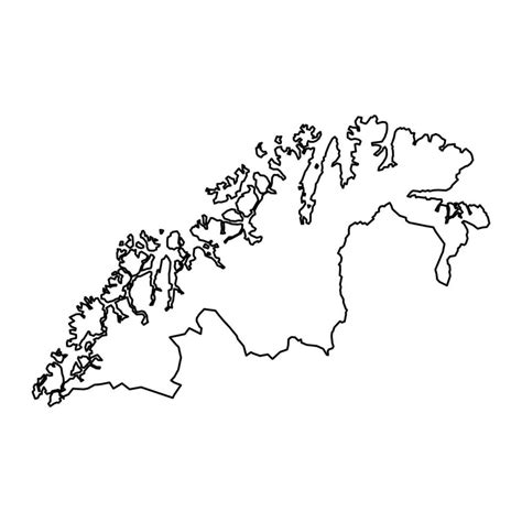 Troms og Finnmark county map, administrative region of Norway. Vector ...