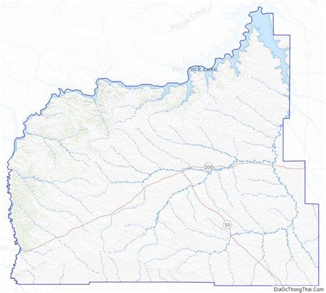 Topographic map of Garfield County, Montana | Montana