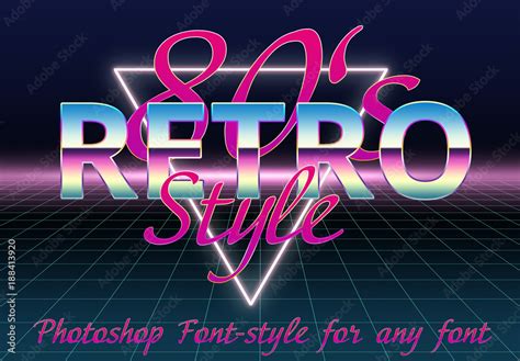 Classic 80's Retro Font Styles Stock Template | Adobe Stock