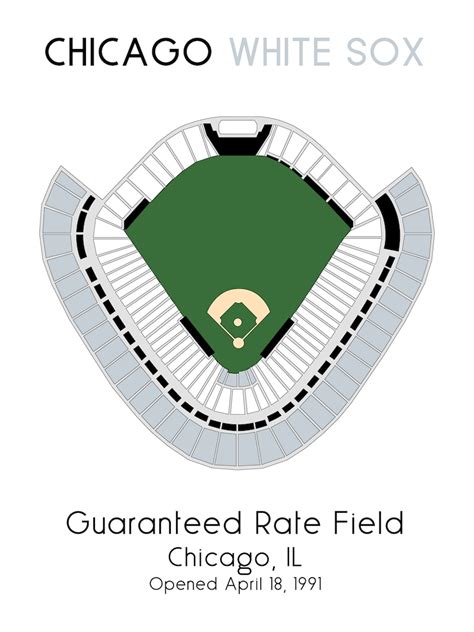 Chicago White Sox MLB Stadium Map Ballpark Map Baseball | Etsy