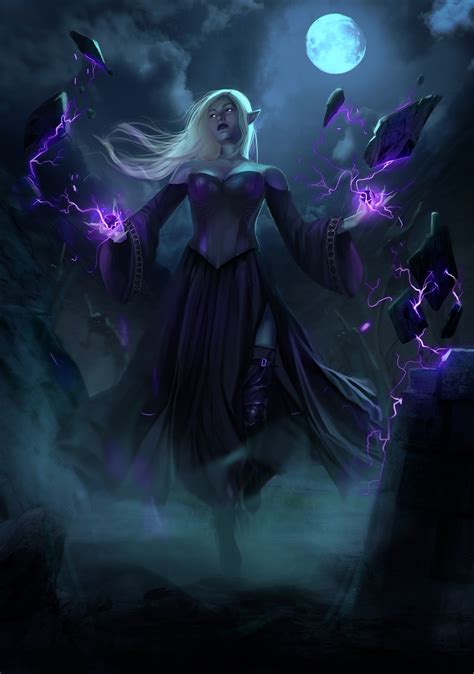 Moonlight Magic, drow elf by Magdalena Ploszkiewicz : r/ImaginaryElves