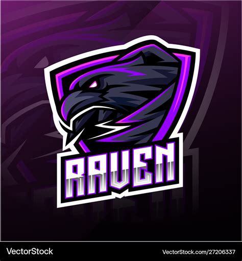 Raven sport mascot logo design Royalty Free Vector Image