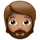 🧔🏽 Person: Medium Skin Tone, Beard Emoji – 📕 EmojiGuide