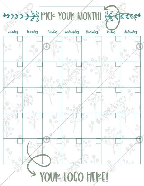 Blank Calendar Template - FULLY CUSTOMIZABLE | Blank calendar template ...