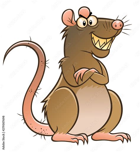 Cartoon dirty rat pest. Cartoon pest series. Stock Vector | Adobe Stock