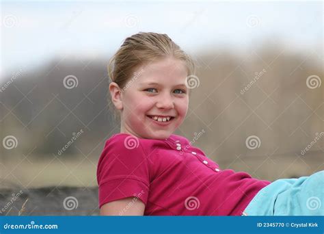 Happy Girl Smiling Outdoors Stock Photo - Image of relaxing, happy: 2345770