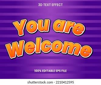 3d Welcome Sign Text Effect Design Stock Vector (Royalty Free ...