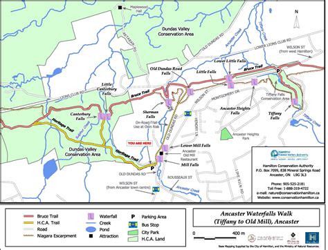 Map of Waterfalls in Ancaster Area #CityofWaterfalls #HamON