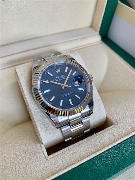 ROLEX DATEJUST 41 BLUE DIAL STAINLESS STEEL 126334 - Carr Watches