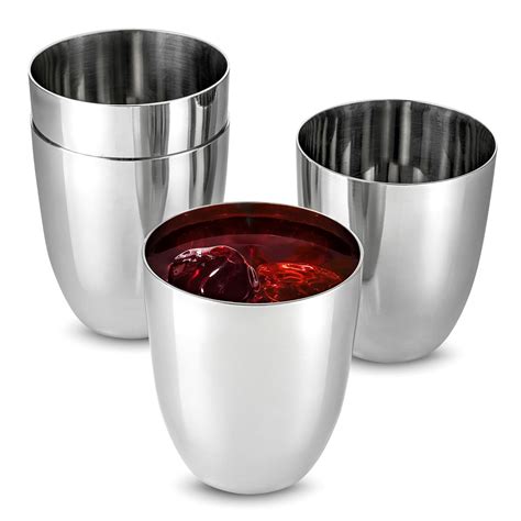 FineDine Unbreakable Stainless Steel Drinking Glasses, Mirror Polished BPA... 696232345844 | eBay