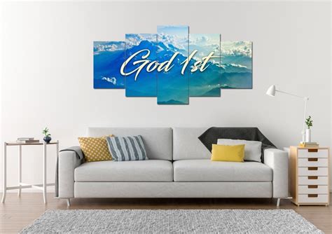 God 1st Christian Quotes Wall Art Canvas