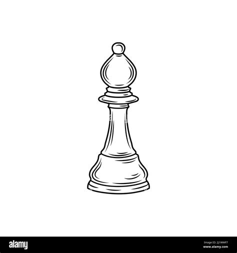 Hand-drawn sketch of Bishop chess piece. Chess pieces. Chess. Bishop chess icon Stock Vector ...