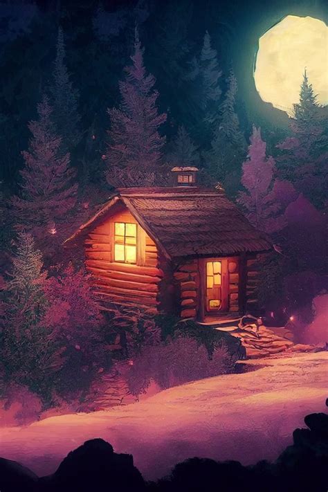 Winter Cabin in the Woods