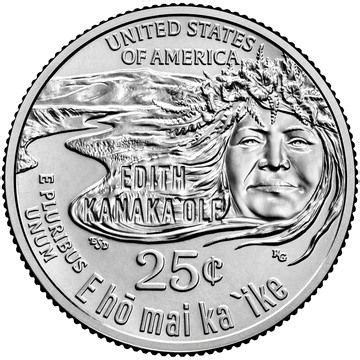 25 Cents "Washington Quarter" (Edith Kanakaʻole) - United States – Numista