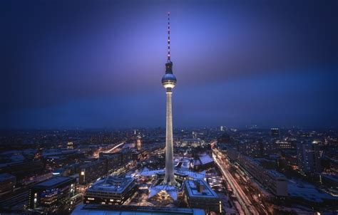 Wallpaper tower, Germany, night, Berlin, TV tower for mobile and ...