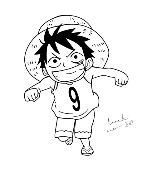 Kid Luffy Line Art by LoochOnTheLoose on DeviantArt