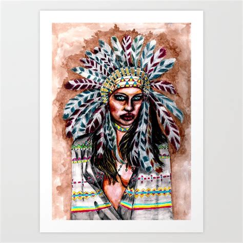 Lumbee Woman - Indian Native American Art Print by Heaven7 | Society6