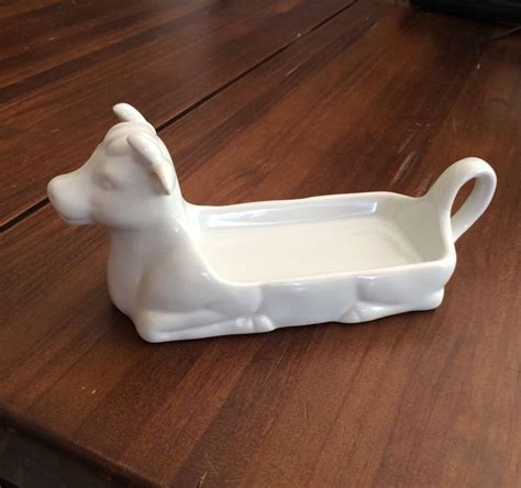 Ceramic Cow Butter Dish, Vintage Kitchen, Farmhouse Kitchen, Dairy Cow Servingware Kitchen Table ...