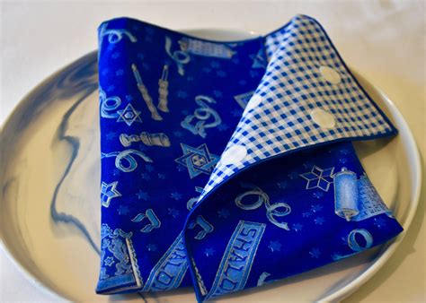 Designer Hanukkah reversible Napkins 17x17 | Etsy