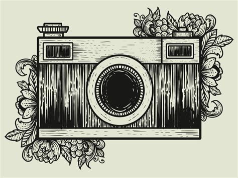 illustration vector vintage camera with pattern ornament 4679980 Vector ...