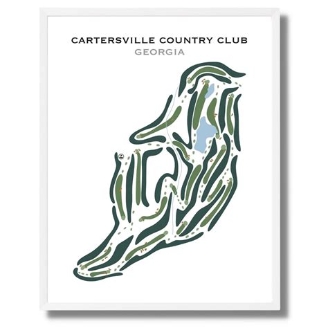 Cartersville Country Club GA Golf Course Map Home Decor - Etsy