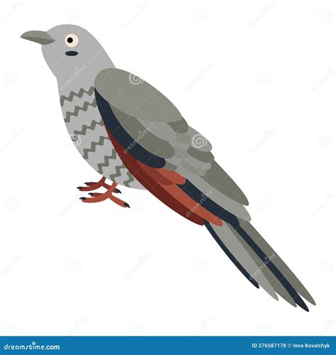 Cute, Cartoon Cuckoo Bird. Flat Vector Illustration Stock Vector - Illustration of cute, graphic ...