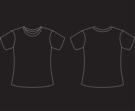 T-Shirt White Outline Template | FreeVectors