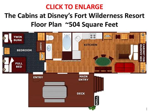 Disney's The Cabins at Fort Wilderness - Floor Plan from yourfirstvisit.net