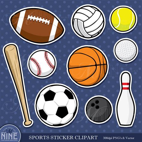 SPORTS Sticker Clip Art / SPORTS BALL Clipart Downloads