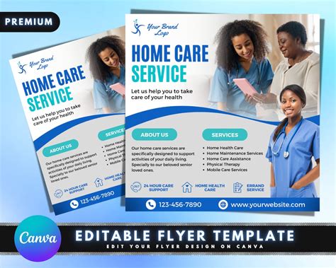 Home Care Service Flyer, DIY Flyer Template Design, Home Health Care Flyer, Home Care Assistance ...