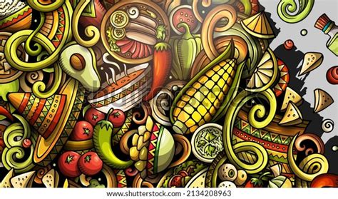 Mexican Food Hand Drawn Doodle Banner Stock Vector (Royalty Free) 2134208963 | Shutterstock