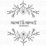 Printable Custom Wedding Coloring Pages – Personalized Date  sketch template