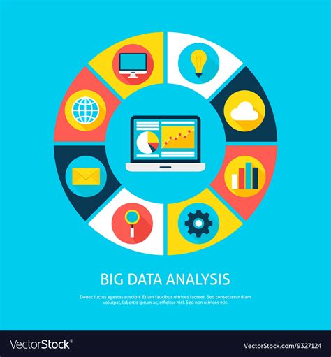 Big Data Analysis Flat Infographic Concept Vector Image