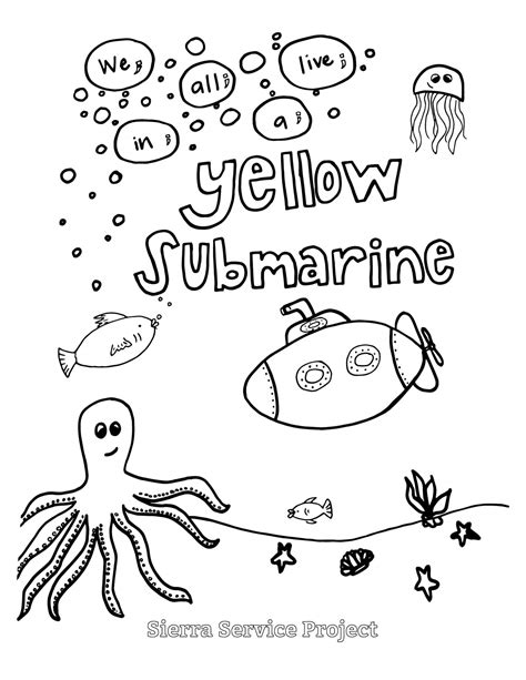 Yellow Submarine Coloring Pages