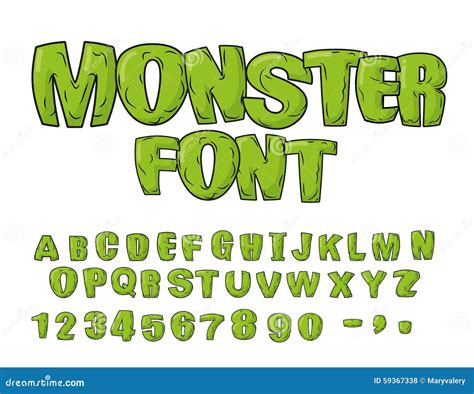 Monster Font Numbers Cartoon Vector | CartoonDealer.com #35963265