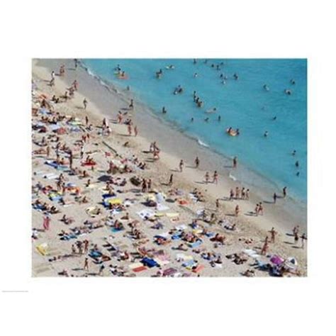 Aerial view of people at the beach Waikiki Beach Honolulu Oahu Hawaii ...