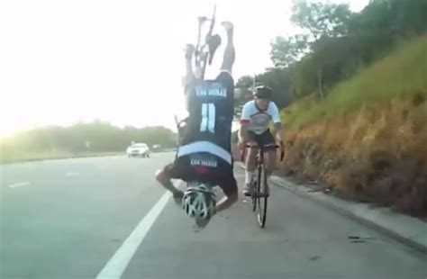 This is probably the most spectacular bike crash you've ever seen ...