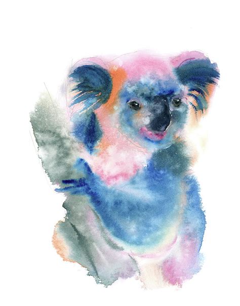 Bright color koala Painting by Paintis Passion - Fine Art America