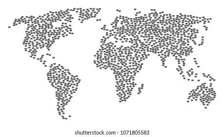 World Collage Map Composed Privacy Mask Stock Illustration 1071805583 ...