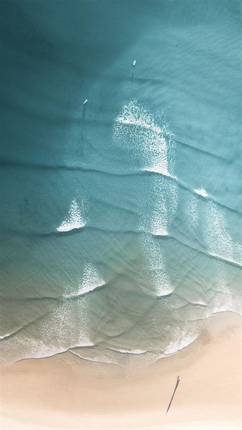 1080x1920 Peaceful, beach, calm sea waves, aerial view wallpaper | Beach wallpaper, View ...