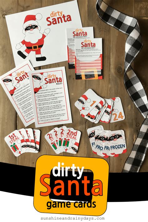 Dirty Santa Invites, Rules, and Game Cards (PDF) – Sunshine And Rainy Days